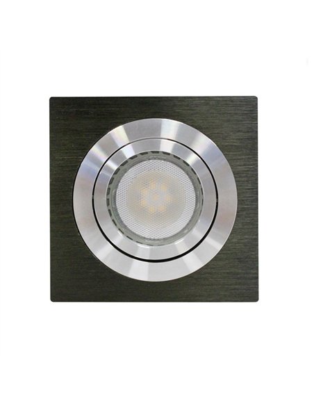 Empotrable LED GU10 7W cuadrado basculante negro