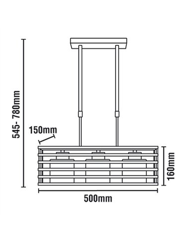 Lampara Cell 3 Luces Wengue E27
