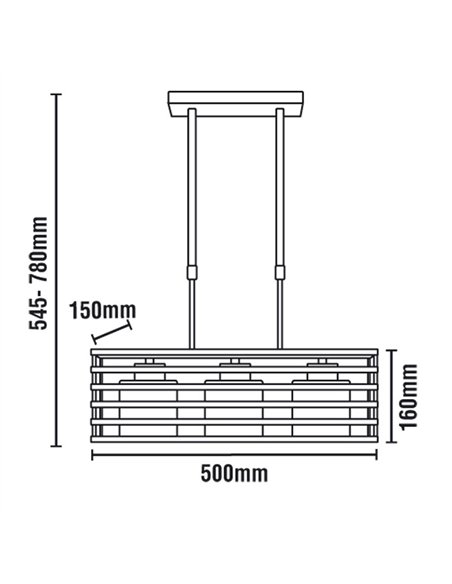 Lampara Cell 3 Luces Wengue E27