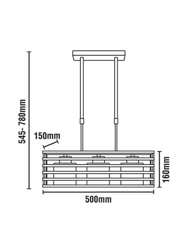 Lampara Cell 3 Luces E27 Max 40W Plata