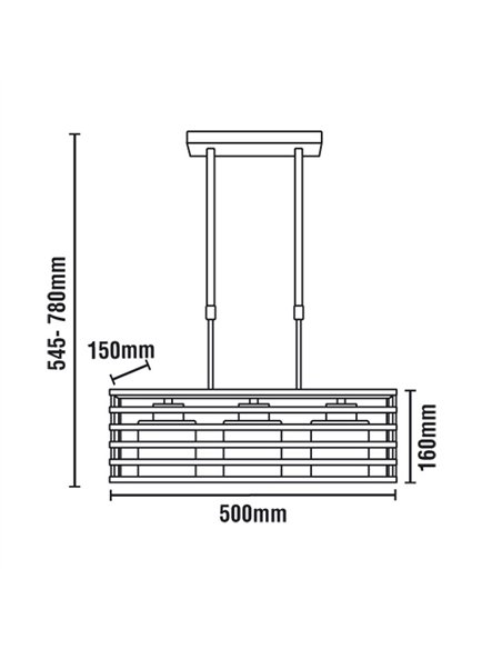 Lampara Cell 3 Luces E27 Max 40W Plata
