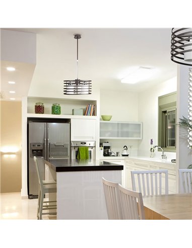 Lampara Cell/2 Wengue Redonda 3 Luces E27 Max 40W
