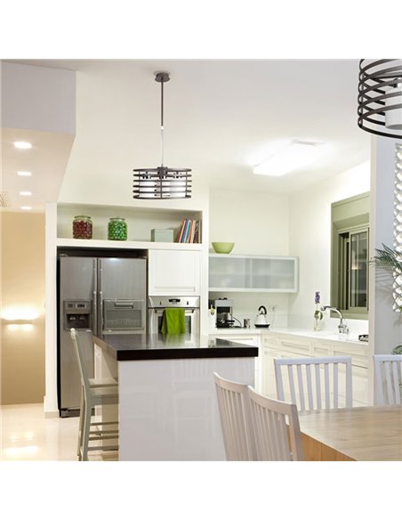 Lampara Cell/2 Wengue Redonda 3 Luces E27 Max 40W