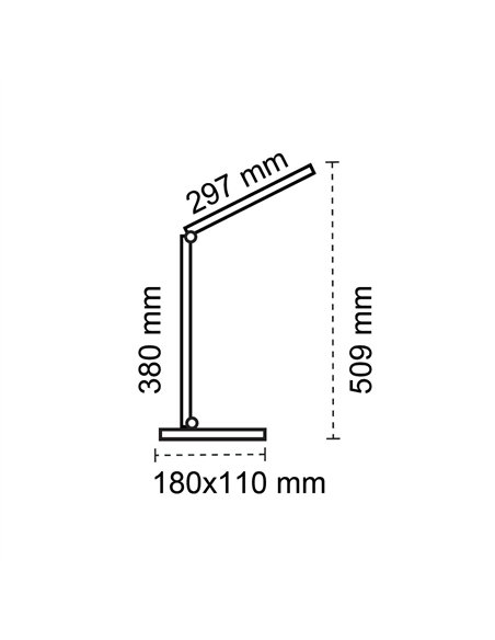Flexo LED con batería recargable Attom Blanco 5W 610Lm 3CCT Dim