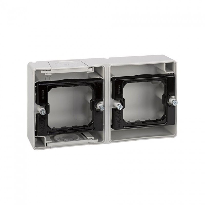Base enclosure gray 2 elements horizontal s. 44 aqua, SIMON 4400761-035