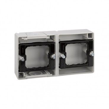 Base enclosure gray 2 elements horizontal s. 44 aqua, SIMON 4400761-035
