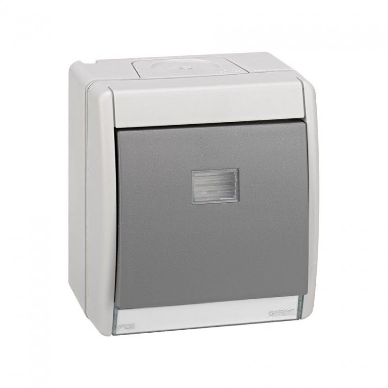 Grigio interruttore 10ax 250v ip55 SIMON 4490201-035