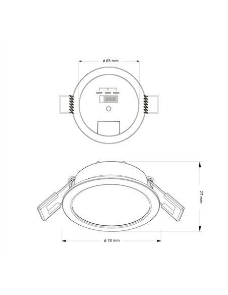 Downlight LED Lannic Negro 7W 350Lm CCT