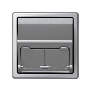 Adapter for 2 telephone connectors or computer aluminum SIMON 73086-63