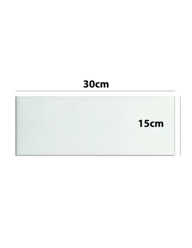 Cristal rectangular mate para aplique 30x15cm