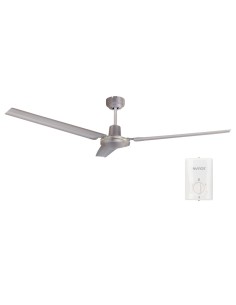 Ventilatore a soffitto Saltok con telecomando Ø142 e 3 pale Nickel