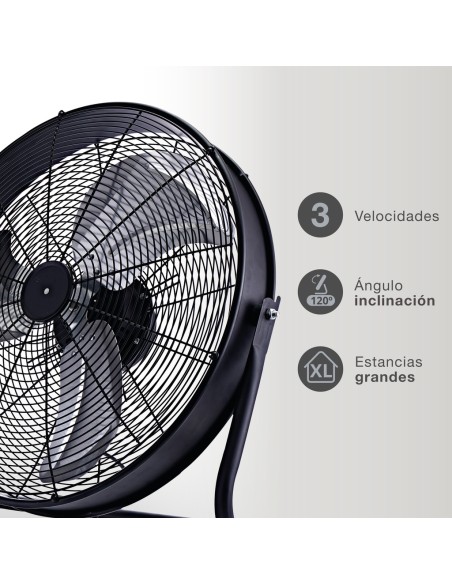 Ventilatore metallico da terra Saruna Ø55cm 120W Nero