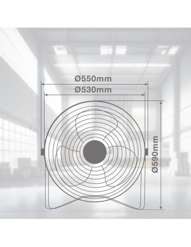 Ventilatore metallico da terra Saruna Ø55cm 120W Nero