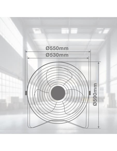Ventilateur métallique de sol Saruna Ø55cm 120W Noir