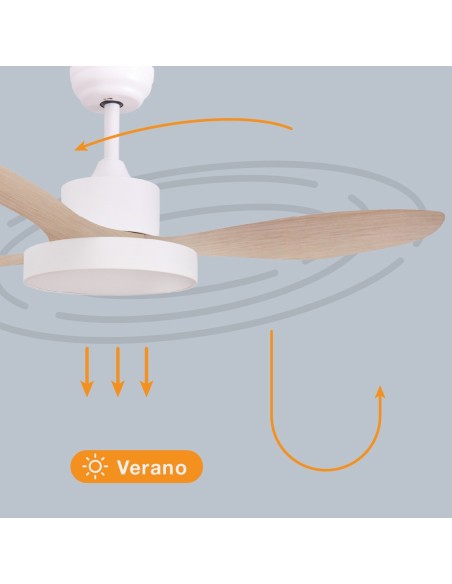 Biula Ceiling Fan with Adjustable CCT Light and Remote Ø122 cm 3 Blades DC White