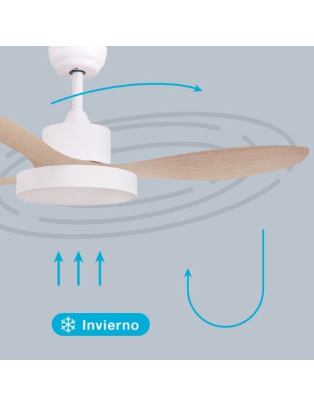 Biula Ceiling Fan with Adjustable CCT Light and Remote Ø122 cm 3 Blades DC White