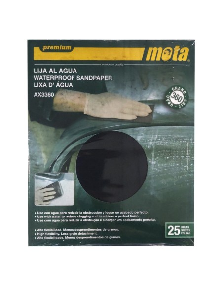 Pacote de 25 papéis de lixa d'água grão 240