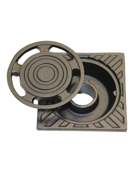 Évacuation de patio en aluminium anthracite 15 x 15 cm