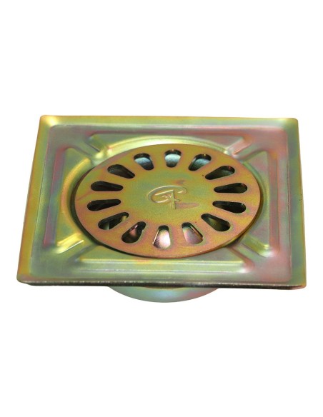 Patio drain in bichromated steel 10 x 10 cm