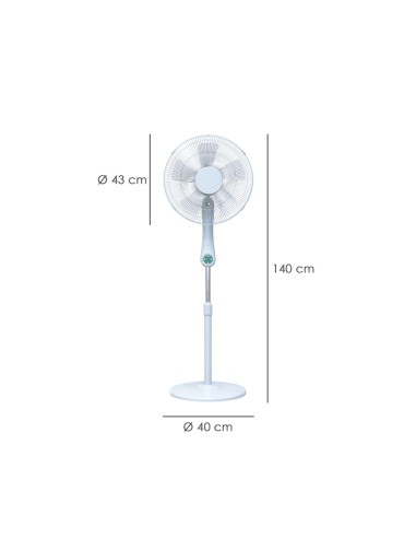 Ventilador de Suelo Silencioso con Mando a Distancia - 55W