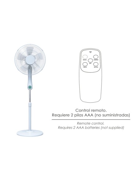 Leiser Standventilator mit Fernbedienung - 55W