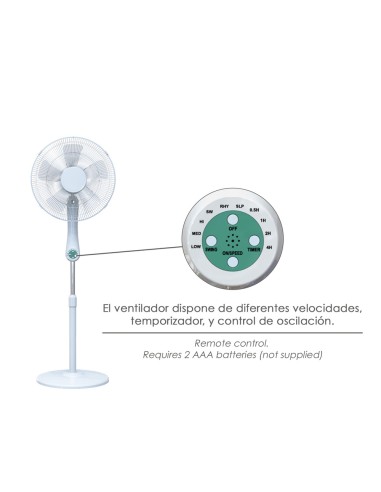 Ventilatore da Terra Silenzioso con Telecomando - 55W