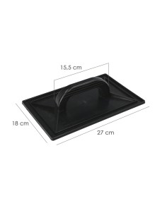 Plastic Trowel Round 27x18 cm with Black Grooved Handle 2