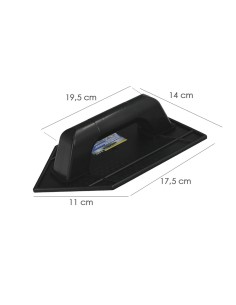 Trowel in plastica con punta rotonda 26x14 cm, nera con alveoli 2