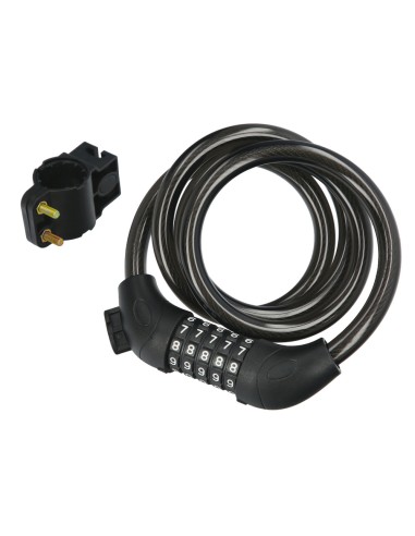 Cable de bicicleta espiral con combinación 12 mm x 120 cm