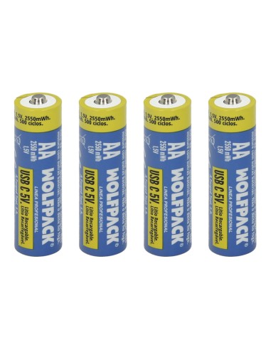 Wiederaufladbare Lithium-Batterie AA 1,5V USB-C (4 Stück)