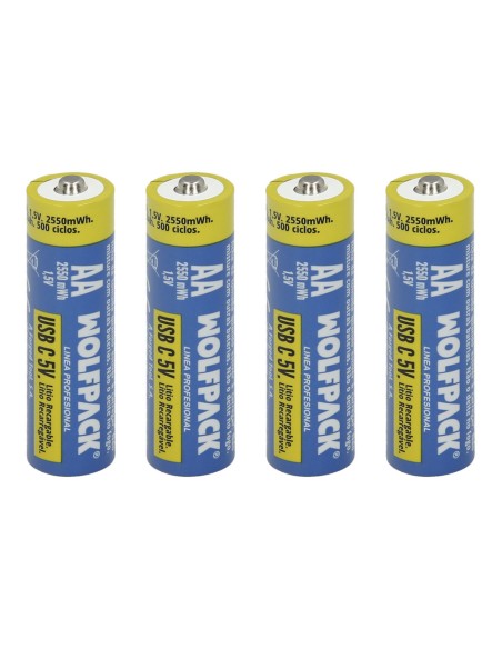 Wiederaufladbare Lithium-Batterie AA 1,5V USB-C (4 Stück)