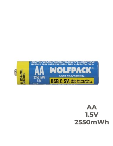 Batterie Lithium Rechargeable AA 1,5V USB-C (4 Unités)