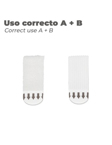Adhesive Velcro Strips 16 x 55 mm - Blister of 4 units