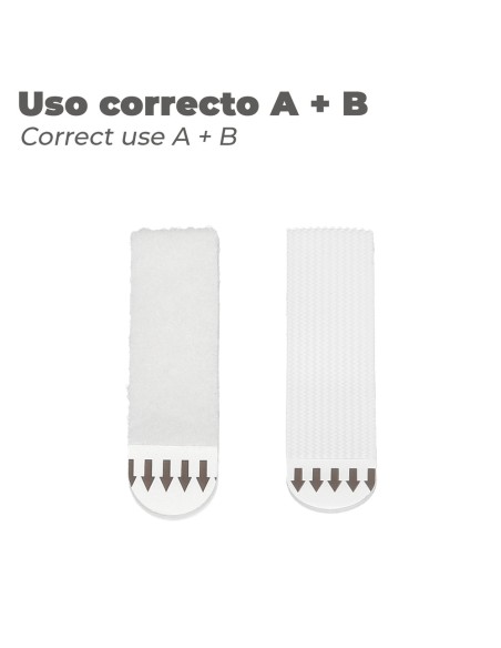 Adhesive Velcro Strips 19 x 85 mm - Blister of 4 Units