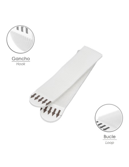 Adhesive Velcro Strips 19 x 85 mm - Blister of 4 Units
