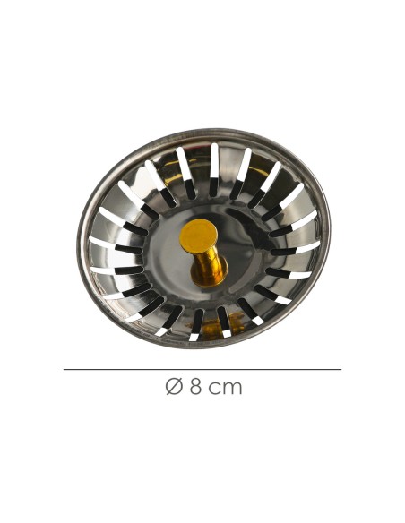 Korbstopfen für Edelstahlspüle Click Clack Ø 8 cm