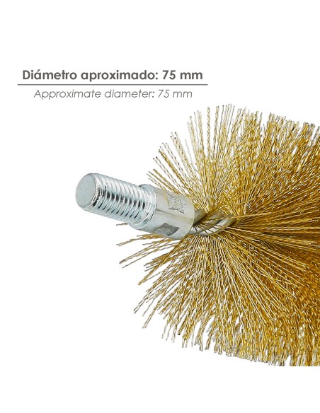 Spazzola per pulizia tubi in acciaio 75 mm M12