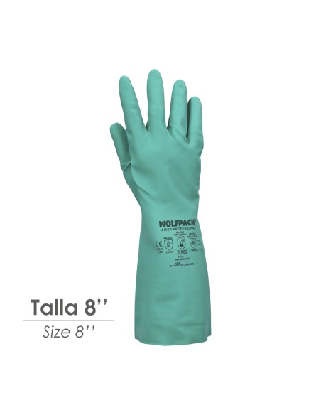 Guanto Nitrile Resistente all'Olio Taglia M 8" (Coppia)