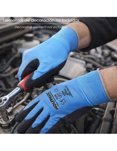 7" Waterproof Latex Foam Work Gloves