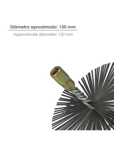 Cepillo deshollinador de acero para limpieza 150mm M12