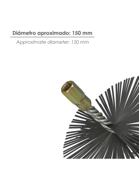 Cepillo deshollinador de acero para limpieza 150mm M12