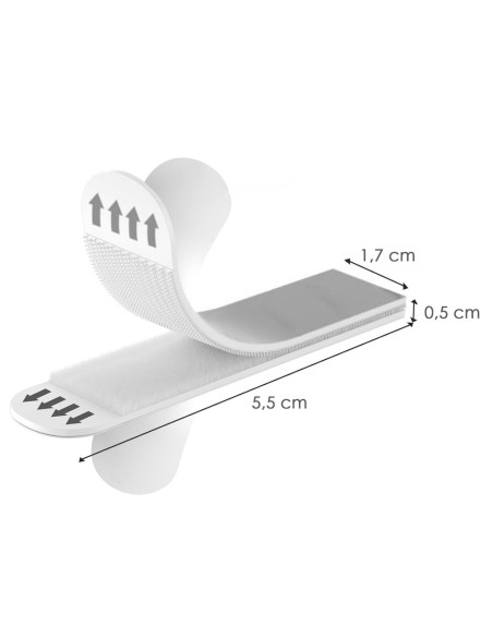 Adhesive Velcro Strips 16 x 55 mm - Blister of 4 units