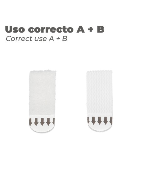 Adhesive Velcro Strips 16 x 55 mm - Blister of 4 units