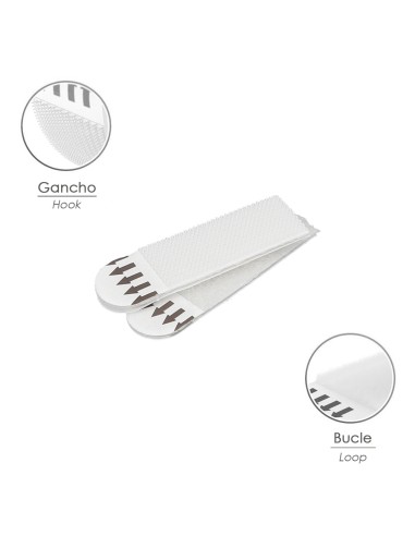 Adhesive Velcro Strips 16 x 55 mm - Blister of 4 units