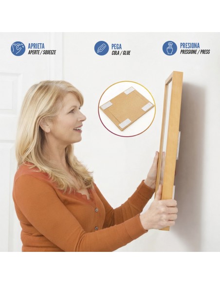 Adhesive Velcro Strips 16 x 55 mm - Blister of 4 units
