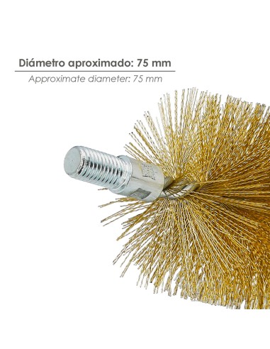 Spazzola per pulizia tubi in acciaio 75 mm M12