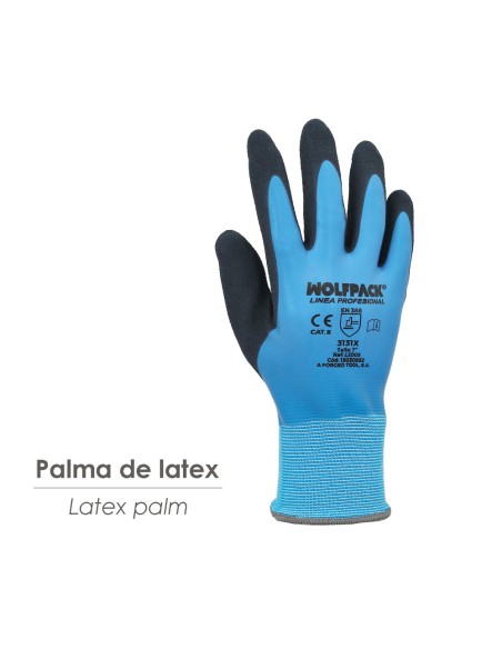 7" Waterproof Latex Foam Work Gloves