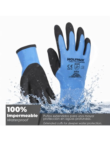 9" Waterproof Foam Latex Work Gloves