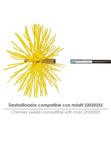 Spazzola per camino in nylon 250mm M12