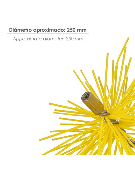 Spazzola per camino in nylon 250mm M12
